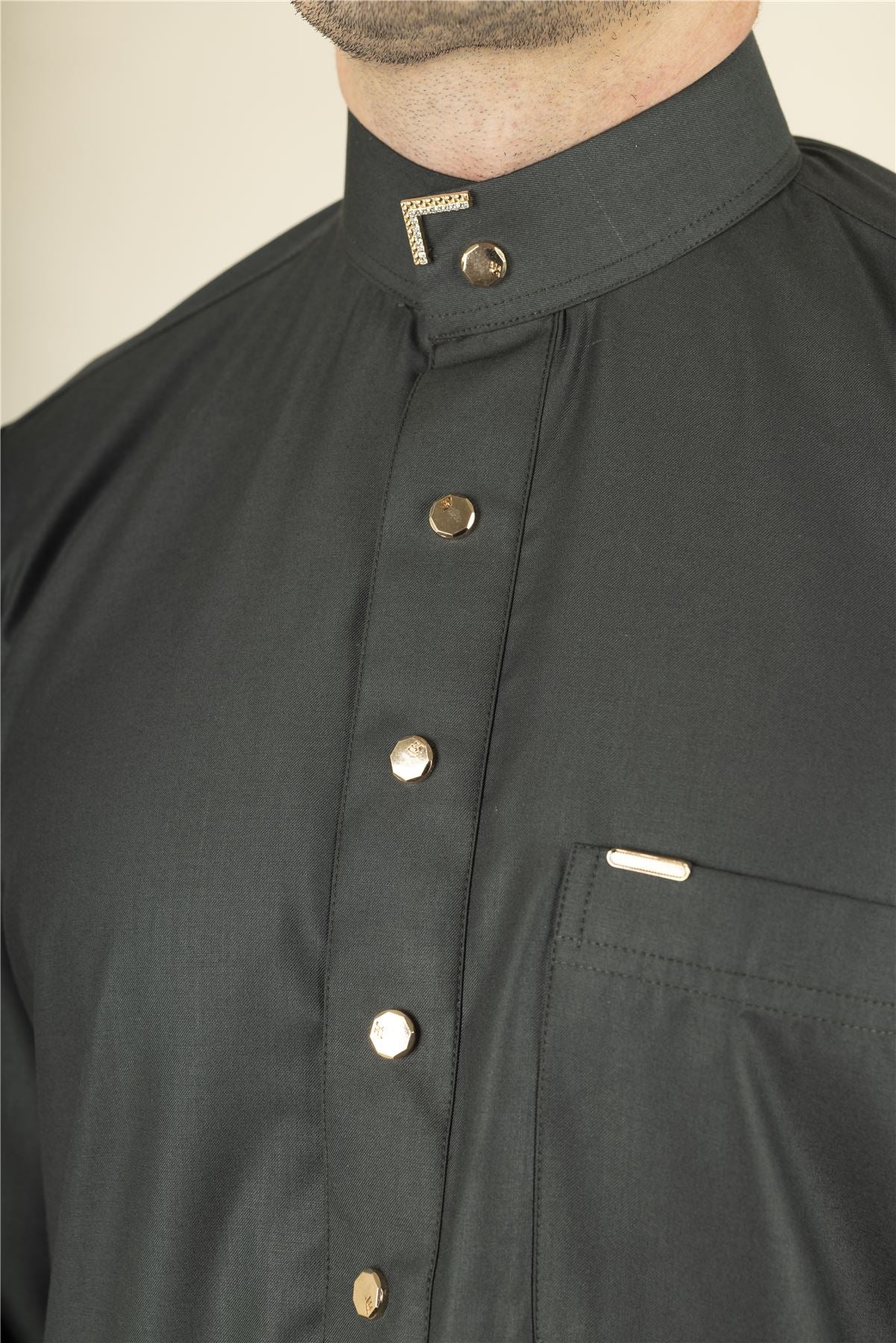 TT-005 - Men's Saudi Emirati Thobe Arab Nehru High Collar