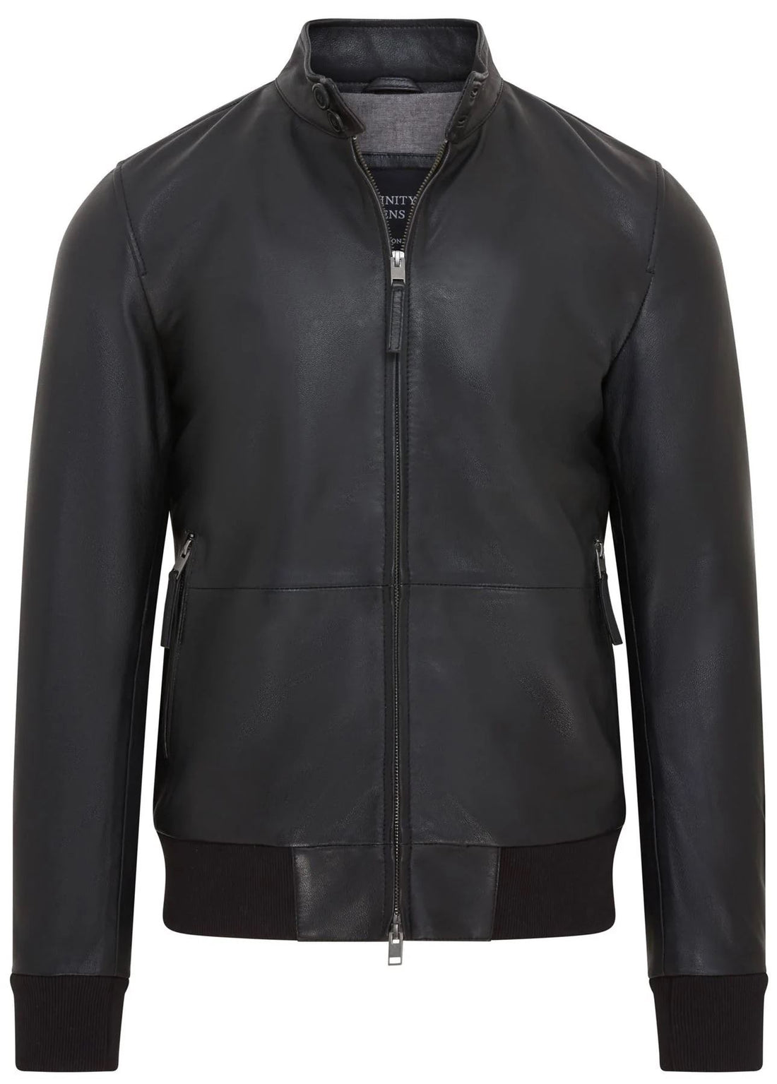 Men's Black Retro Real Leather Bomber Jacket