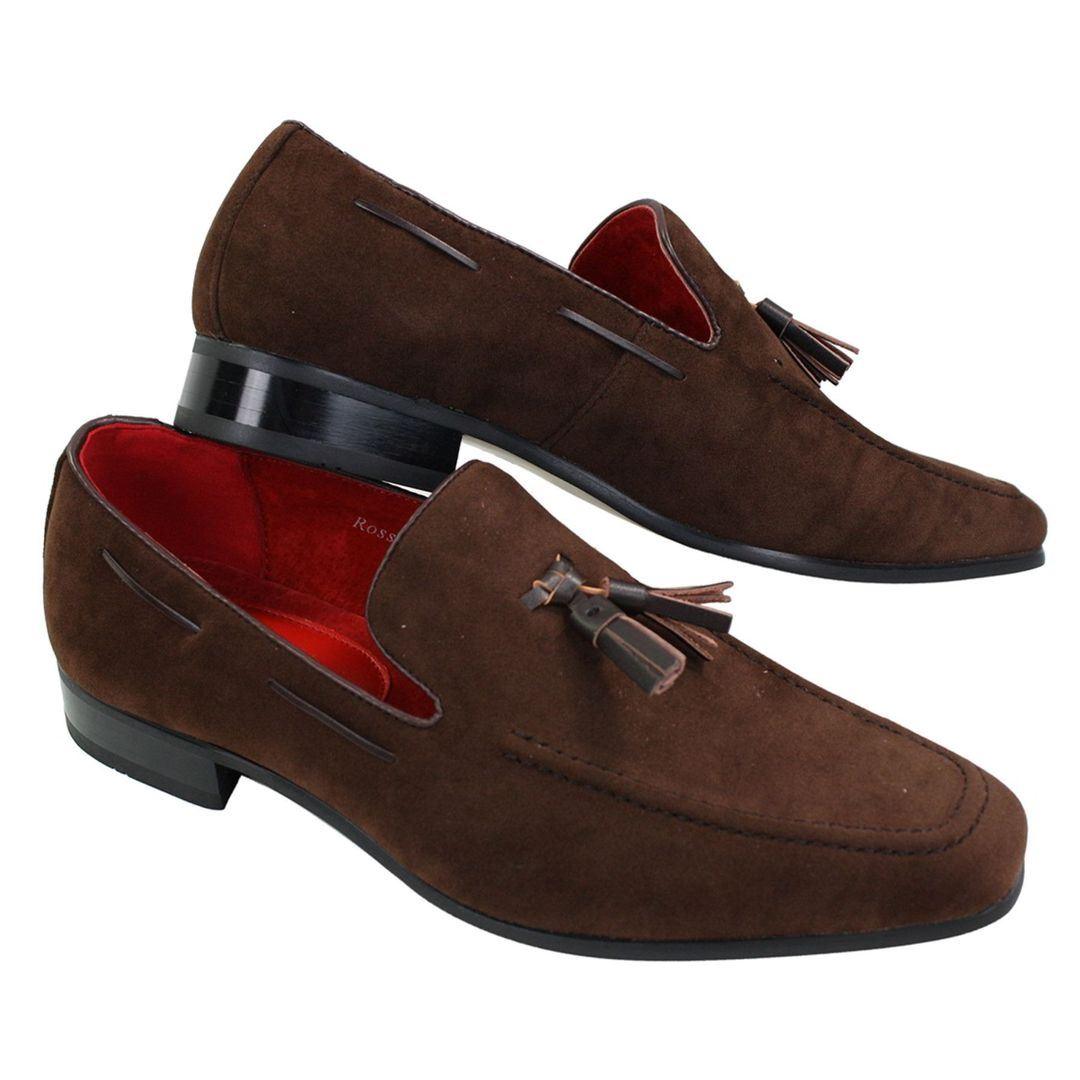 Mens Suede Loafers Driving Shoes Slip On Tassle Design Leather Smart Casual - Knighthood Store