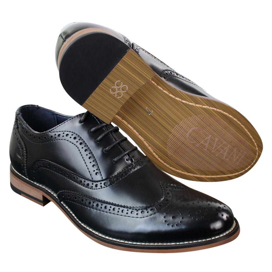 Mens Real Leather Laced Gatsby Brouges Smart Designer Retro Vintage Shoes - Knighthood Store