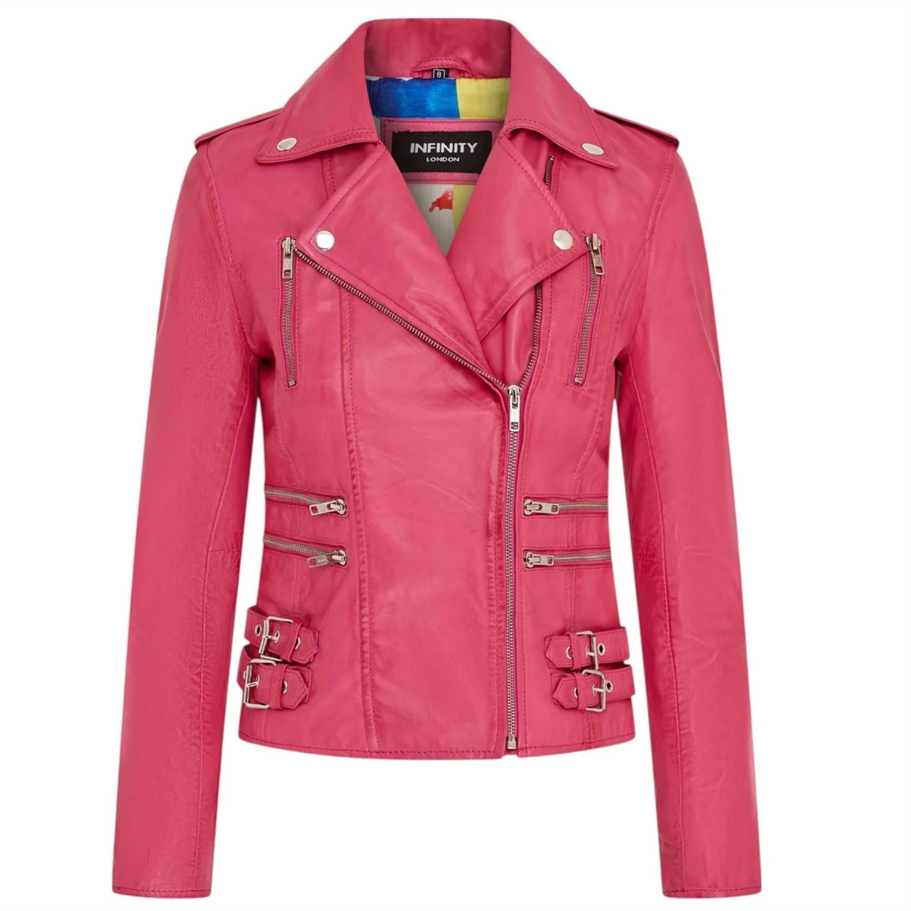 Women's Real Lamb Nappa Leather Vintage Biker Jacket