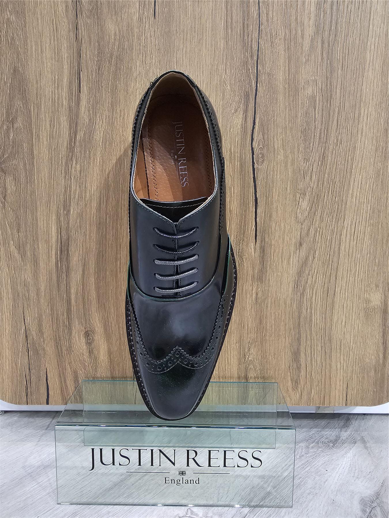 Men's Shoes Green Patent Leather Lace Up Brogue Formal Dress Shoe - Knighthood Store