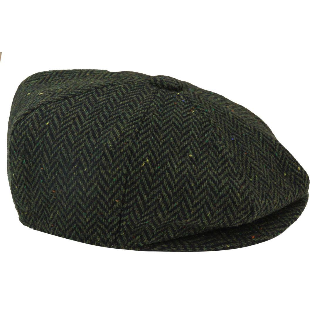 8 Panel Vintage Baker Boy Hat Newsboy Tweed Wool Herringbone 1920s Peaky - Knighthood Store