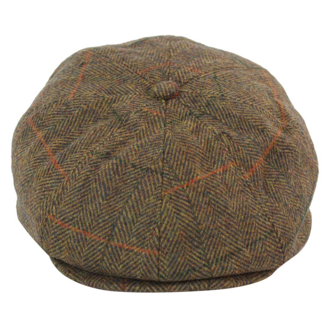 Tweed Newsboy Cap Blinders Baker Boy Flat Check Grandad Hat Elasticated Free Size - Knighthood Store
