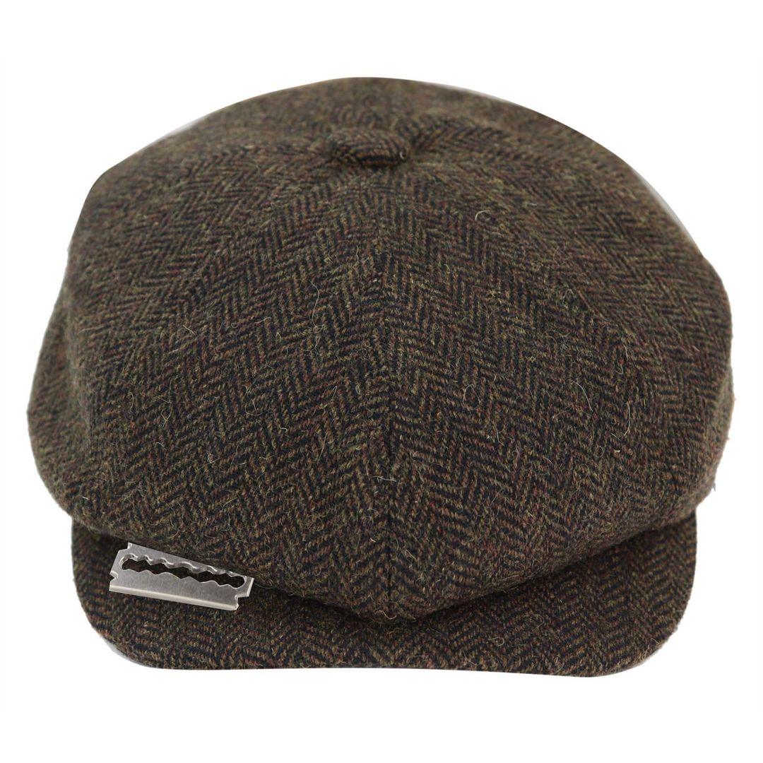 Mens Tweed Newsboy Peaky Blinder Baker Boy Razor Flat Cap Grandad Hat 8 Panel - Knighthood Store