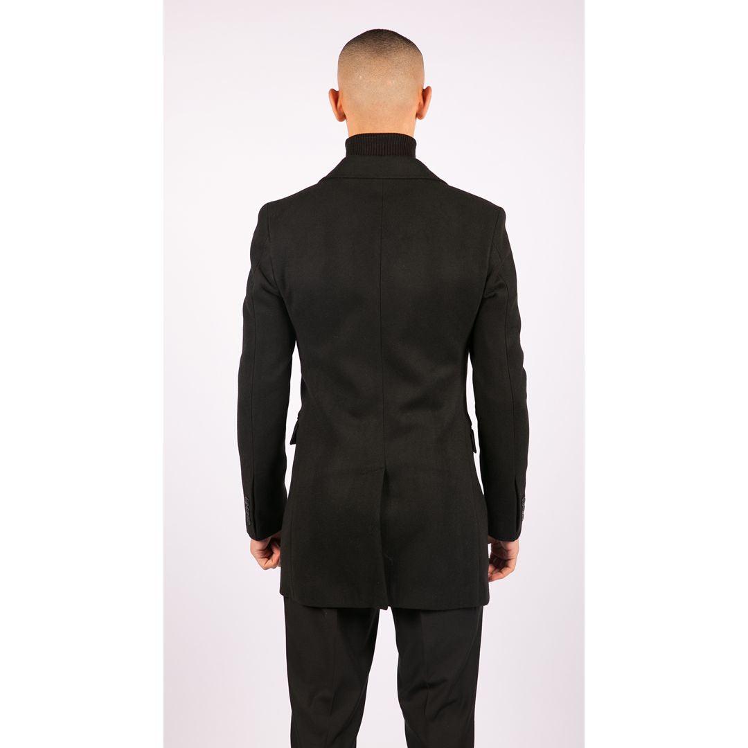 Mens 3/4 Long Overcoat Jacket Wool Feel Coat Blinders Slim Fit - Knighthood Store