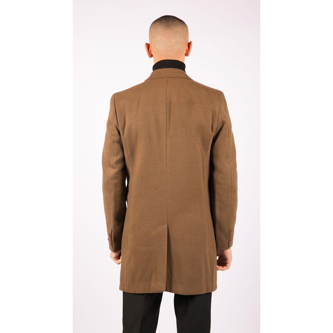 Mens 3/4 Long Overcoat Jacket Wool Feel Coat Blinders Slim Fit - Knighthood Store