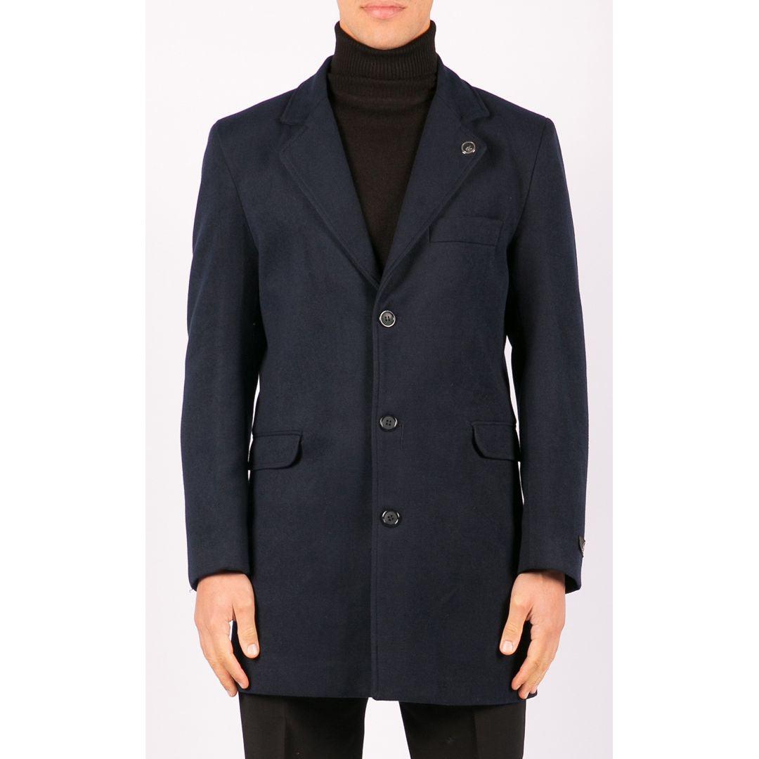 Mens 3/4 Long Overcoat Jacket Wool Feel Coat Blinders Slim Fit - Knighthood Store