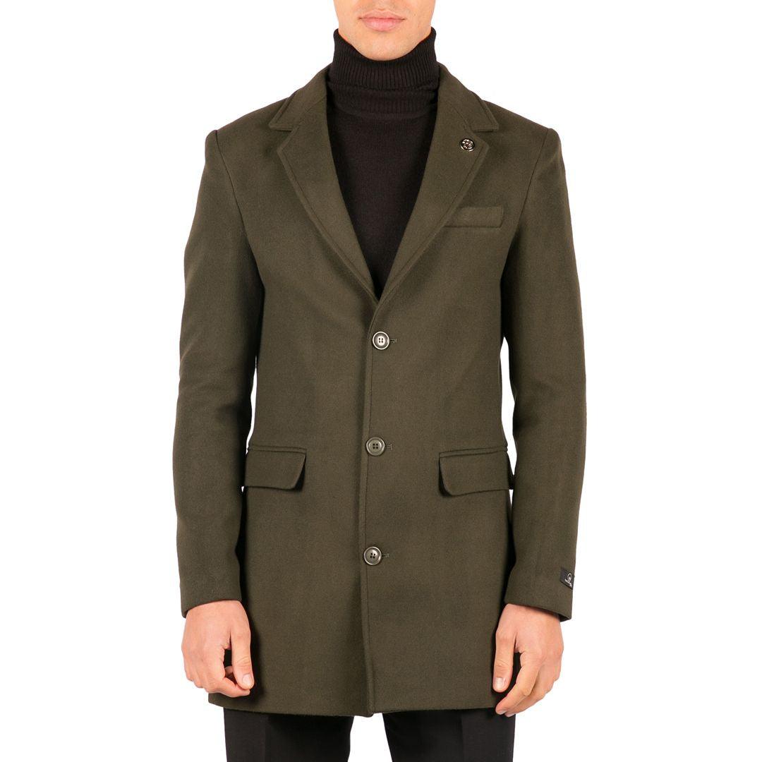 Mens 3/4 Long Overcoat Jacket Wool Feel Coat Blinders Slim Fit - Knighthood Store
