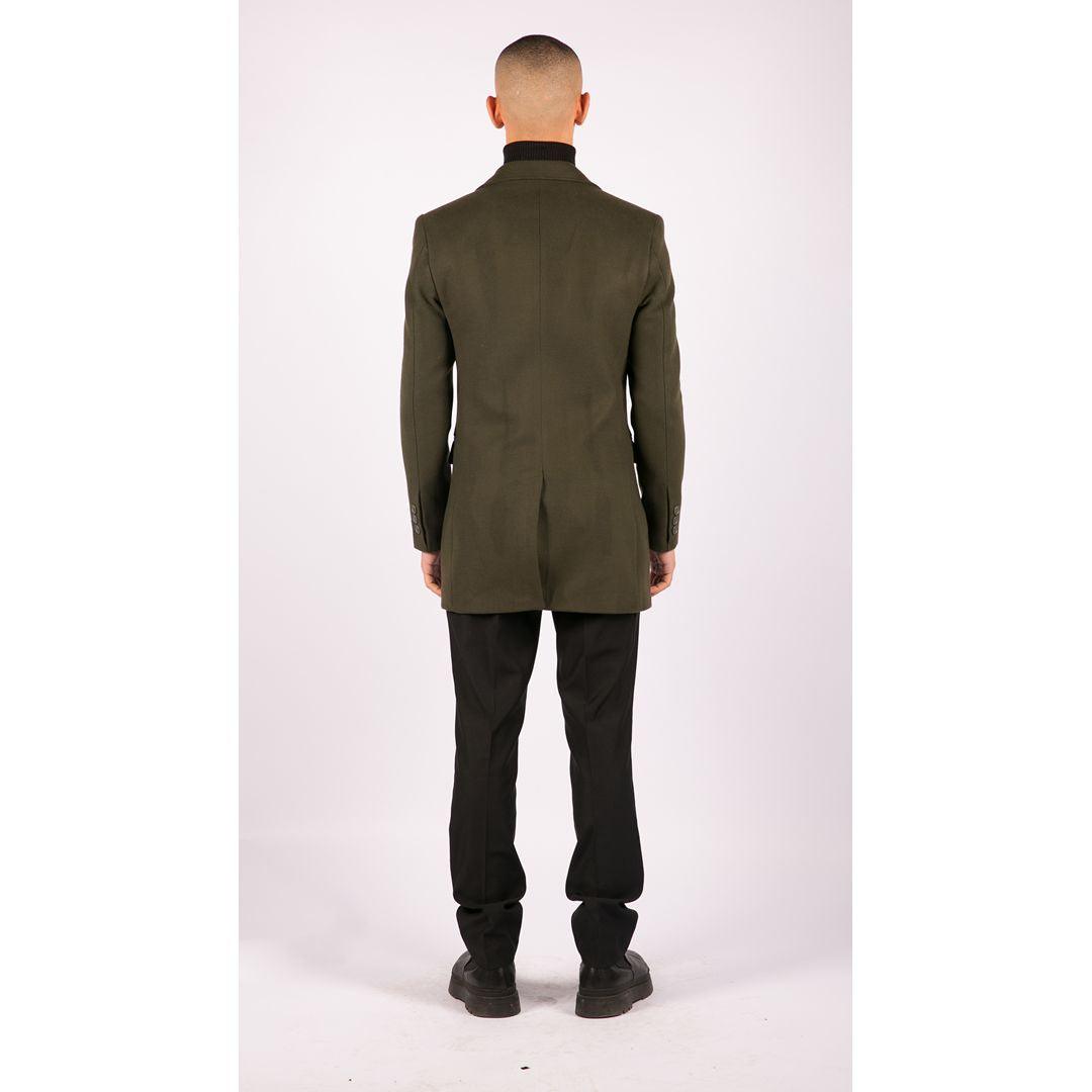 Mens 3/4 Long Overcoat Jacket Wool Feel Coat Blinders Slim Fit - Knighthood Store