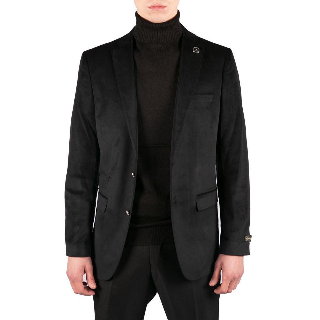 Mens Velvet Blazer Suit Jacket 2 Button Dinner Smart Casual Formal Tailored Fit - Knighthood Store
