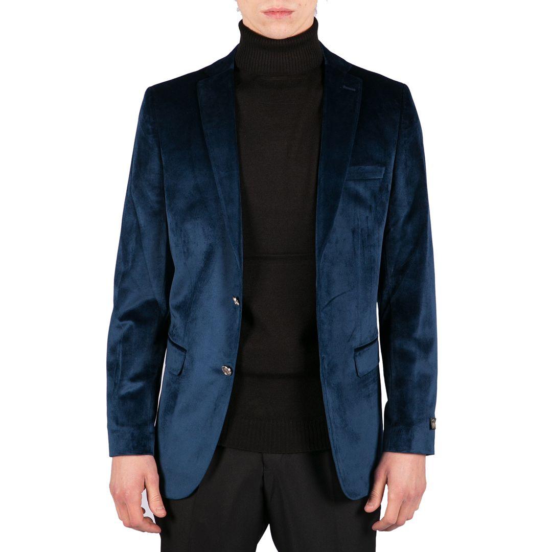 Mens Velvet Blazer Suit Jacket 2 Button Dinner Smart Casual Formal Tailored Fit - Knighthood Store