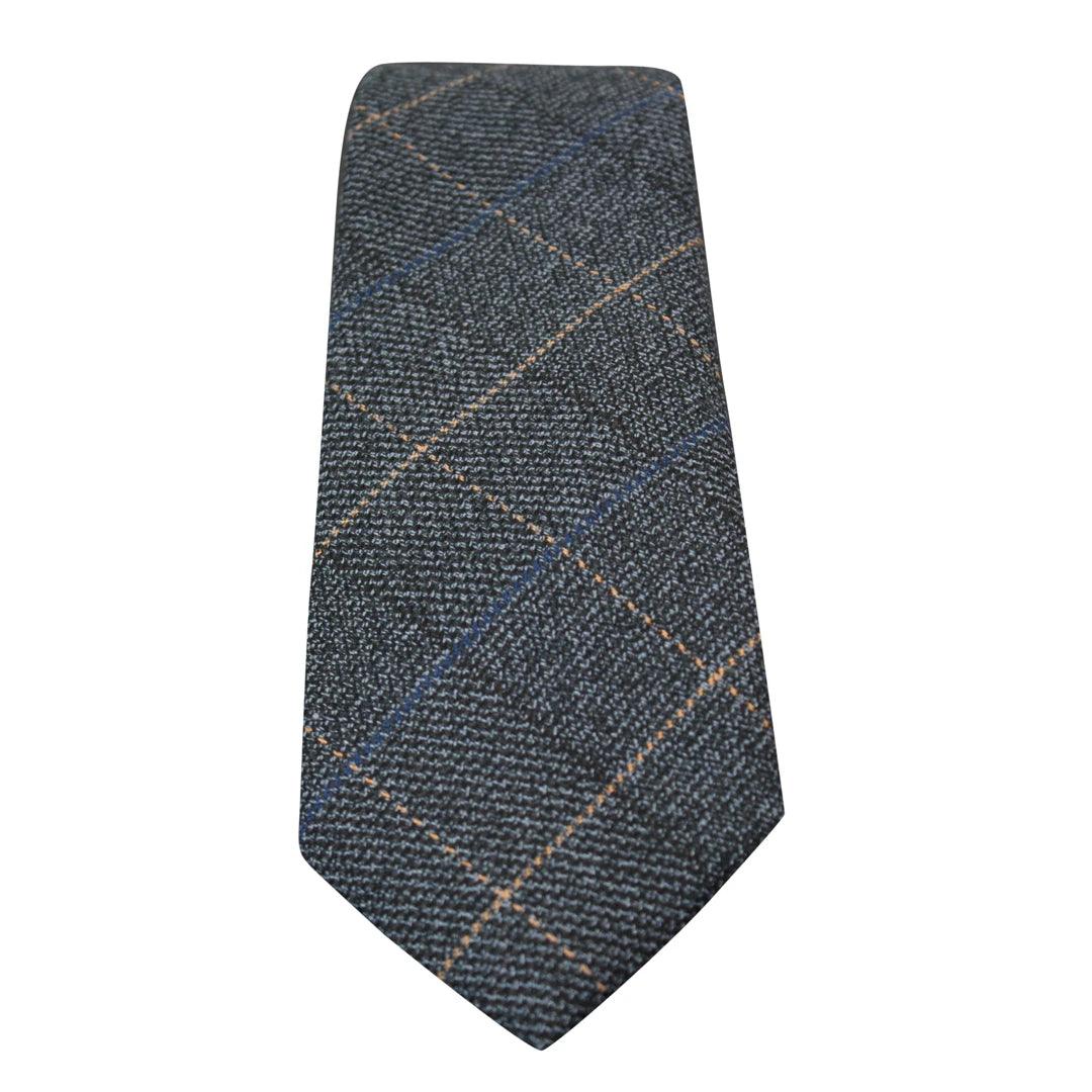 Mens Tweed Herringbone Textured Velvet Marc Darcy Ties Classic Vintage Retro - Knighthood Store