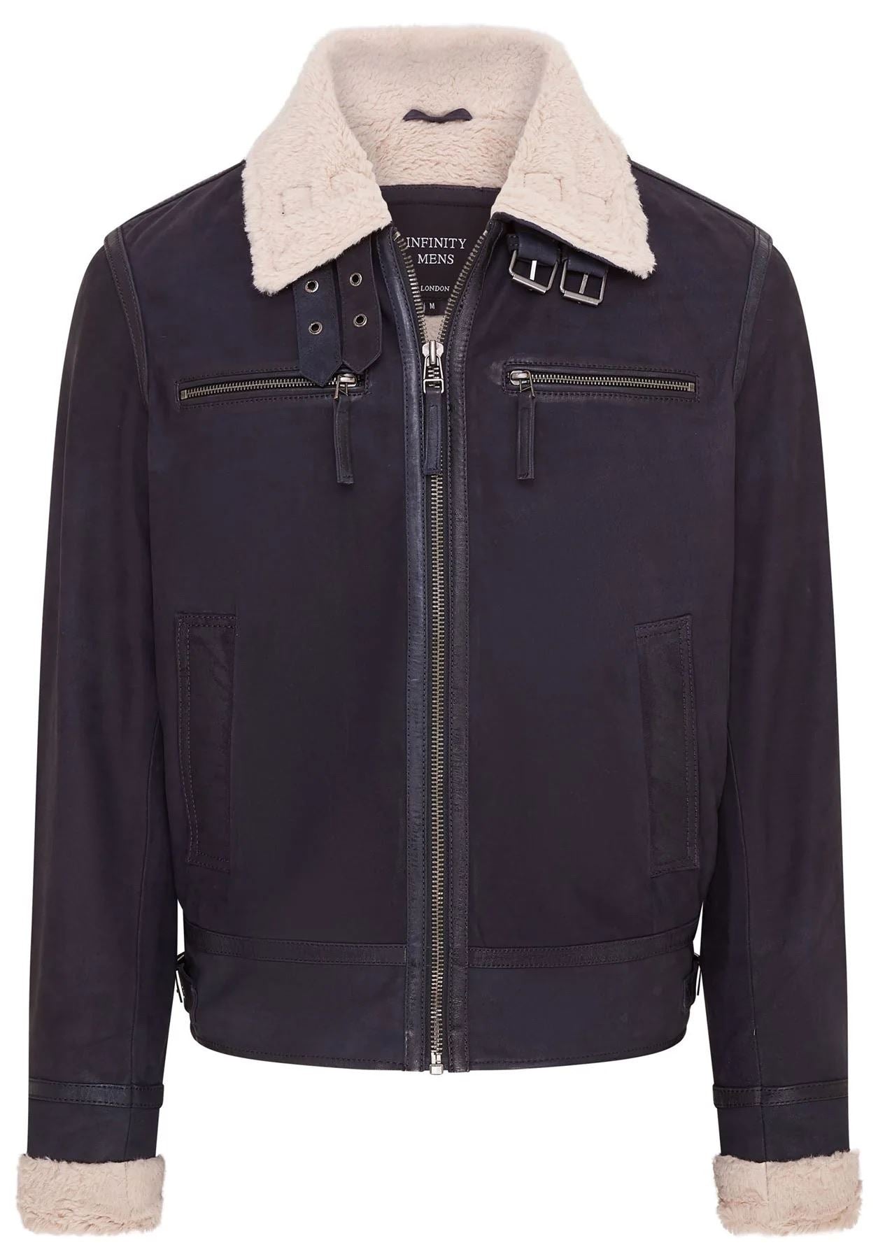 Men's Suede Pilot Aviator Leather Jacket