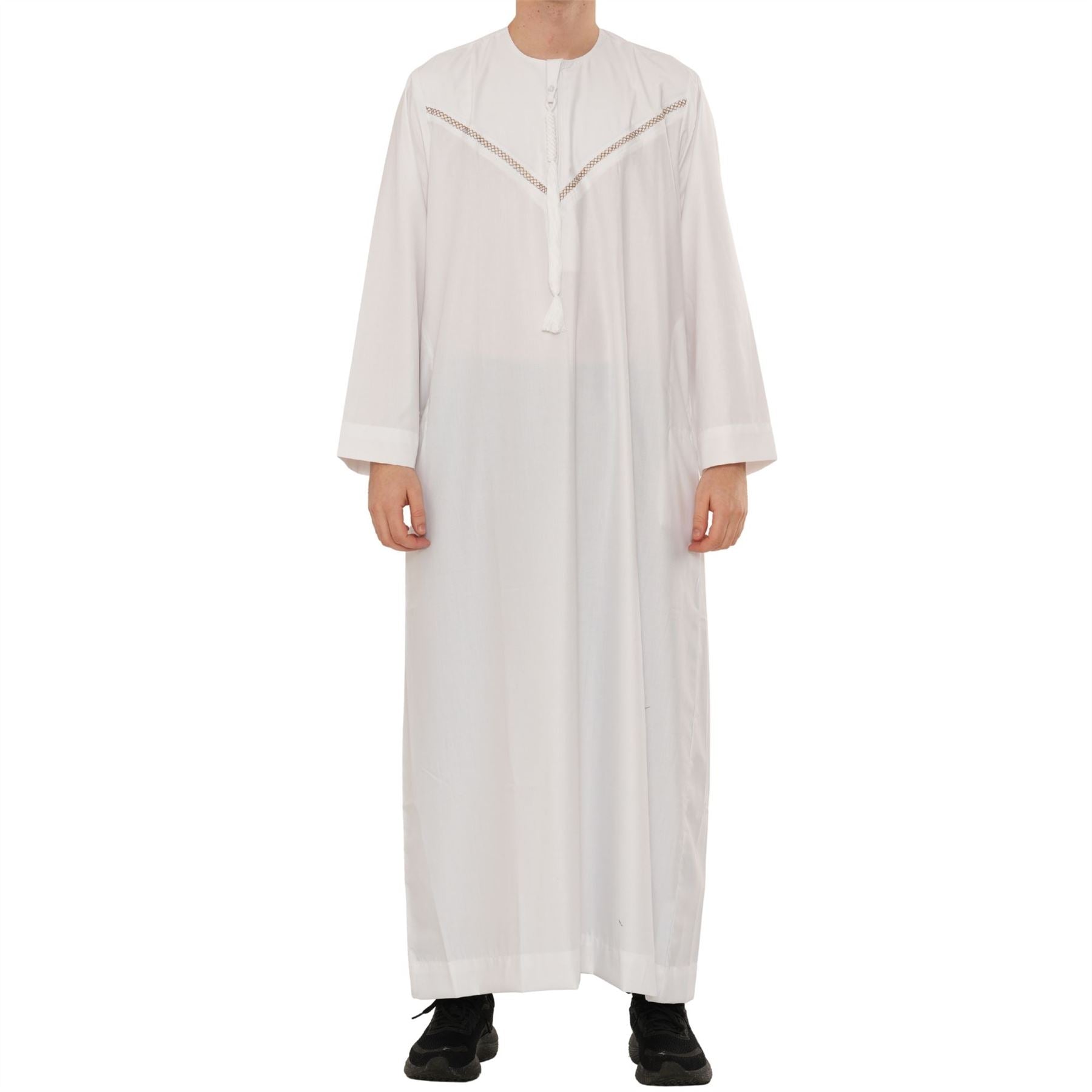 HM10 - Men's  Emirati Omani Zipped Embroidery Thobe