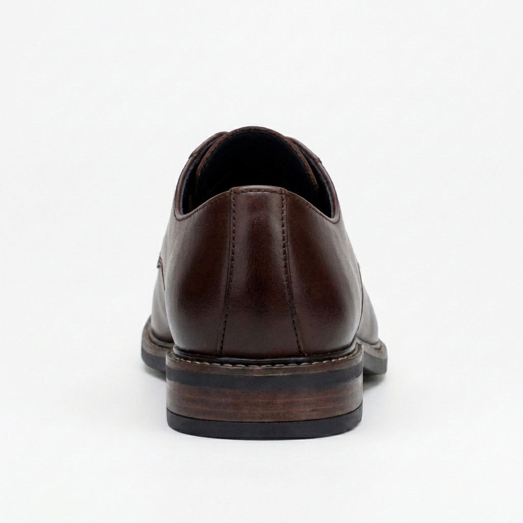 Tanner - Men’s Brown Leather Plain Toe Derby Lace-Up Shoes