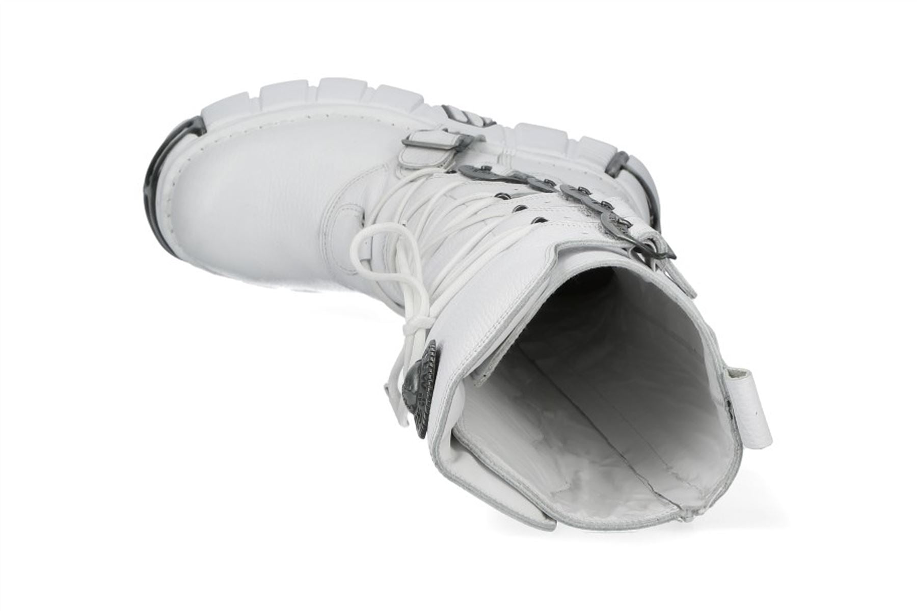 New Rock M-272-C69 Knee High White Leather Gothic Boots