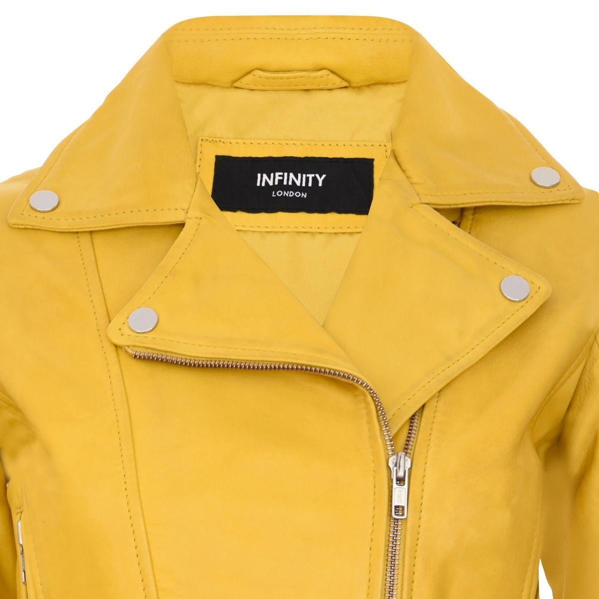 Ladies Women Genuine Real Leather Slim Fit Black Biker Jacket - Knighthood Store