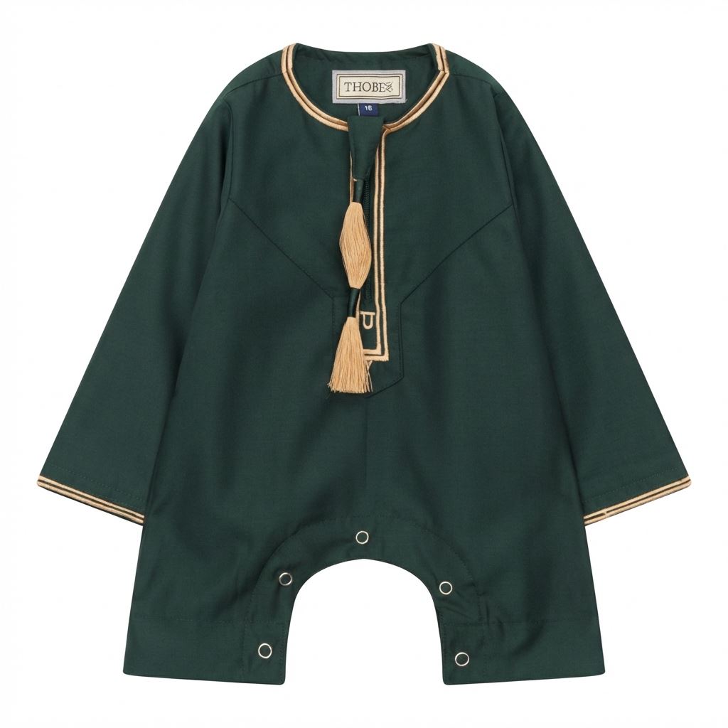 TT-003 - Baby Toddler Emirati Omani Gold Tassel Romper Thobe