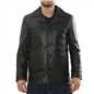 Men's Leather Car Coat Collared Blazer Style Jacket