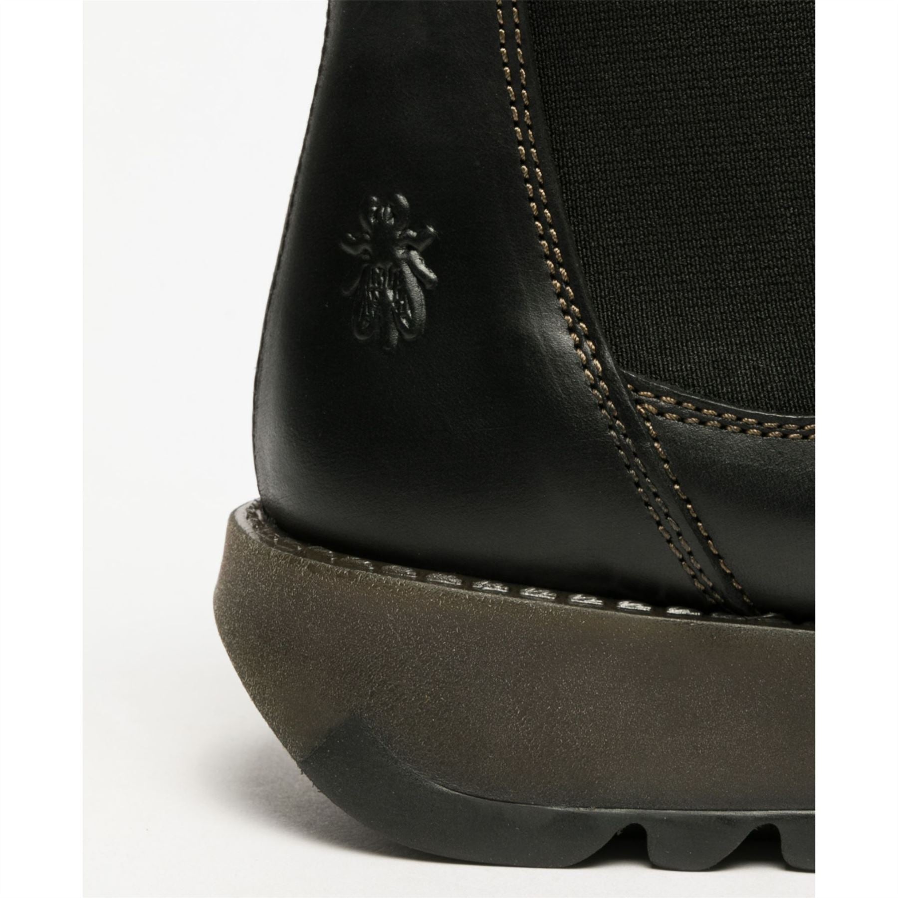 SALV195 - Women's Wedge Heel Leather Chelsea Ankle Boots