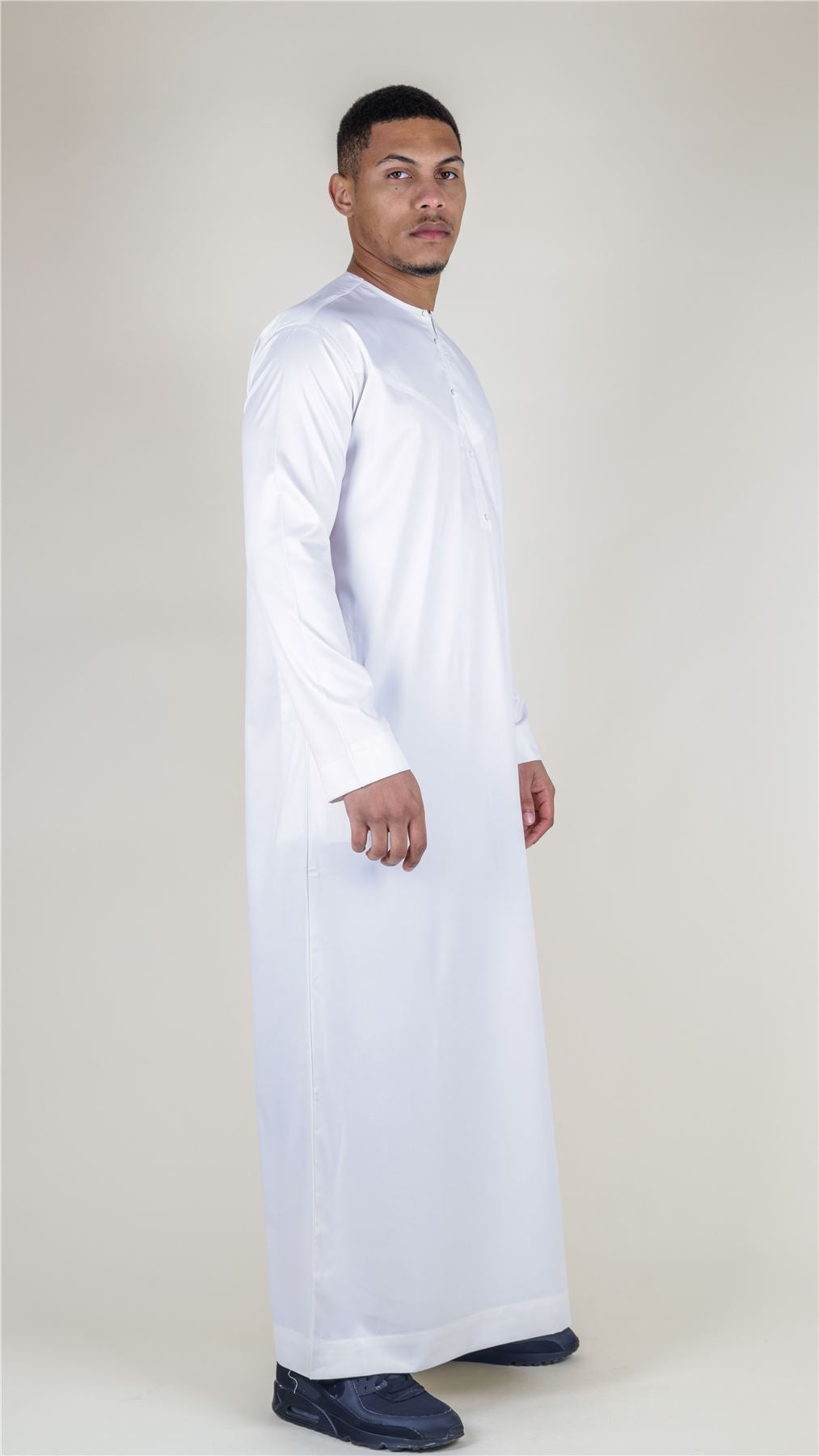 Men's Thobe Jubba Islamic Clothing Muslim Kaftan Emirati Omani Satin Robe