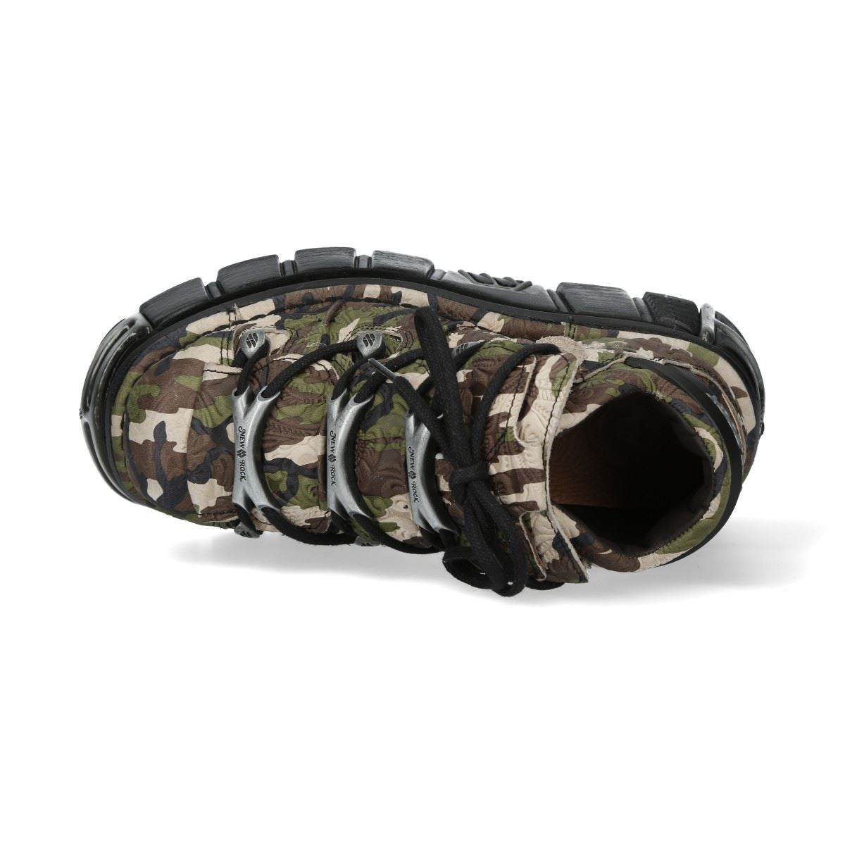 New Rock M-106-C169 Camouflage Leather Gothic Ankle Boots