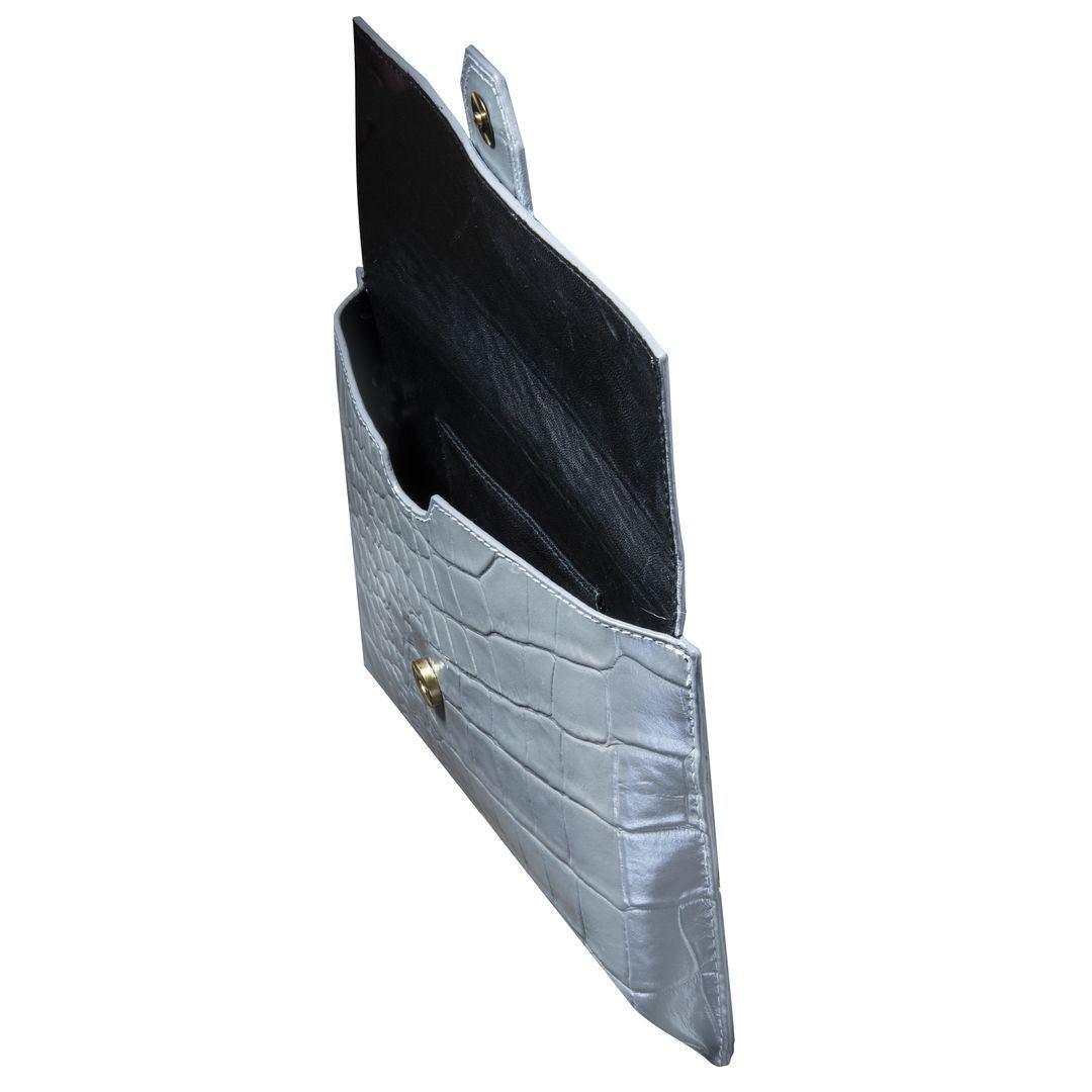 Womens Real Leather Buckle Hide Clutch Shoulder Bag Metal Chain Cross Body - Knighthood Store