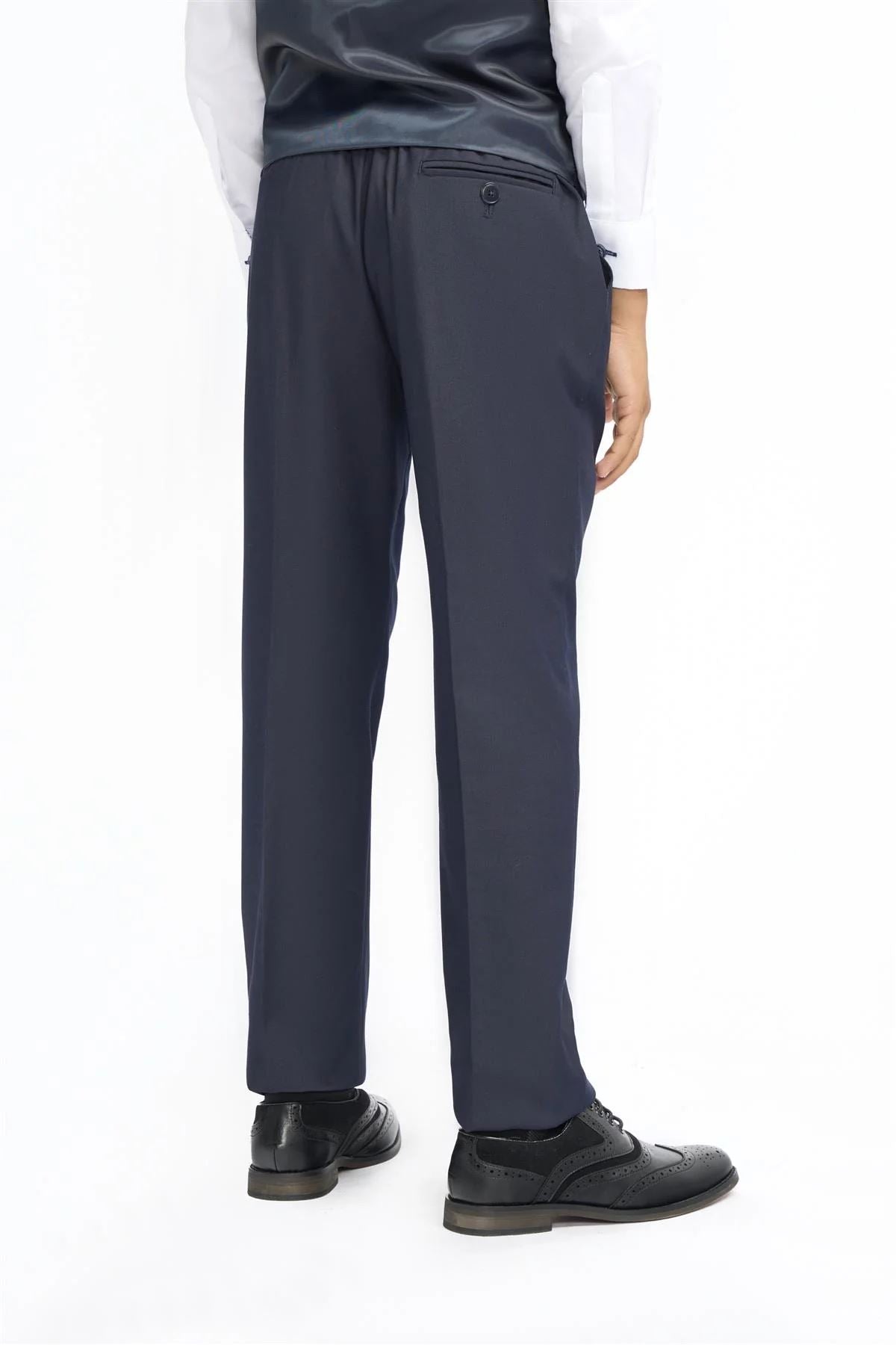 Boys Suit Navy 3 Piece Tailored Fit Classic Formal Outfit