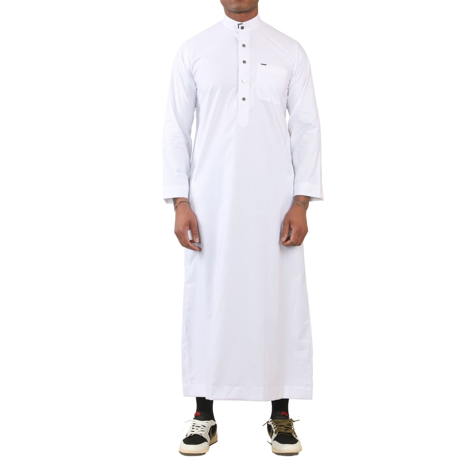 TT-005 - Men's Saudi Emirati Thobe Arab Nehru High Collar