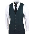 Mens Olive Green 3 Piece Suit Prince Of Wales Black Check Classic Tailored Fit - Knighthood Store