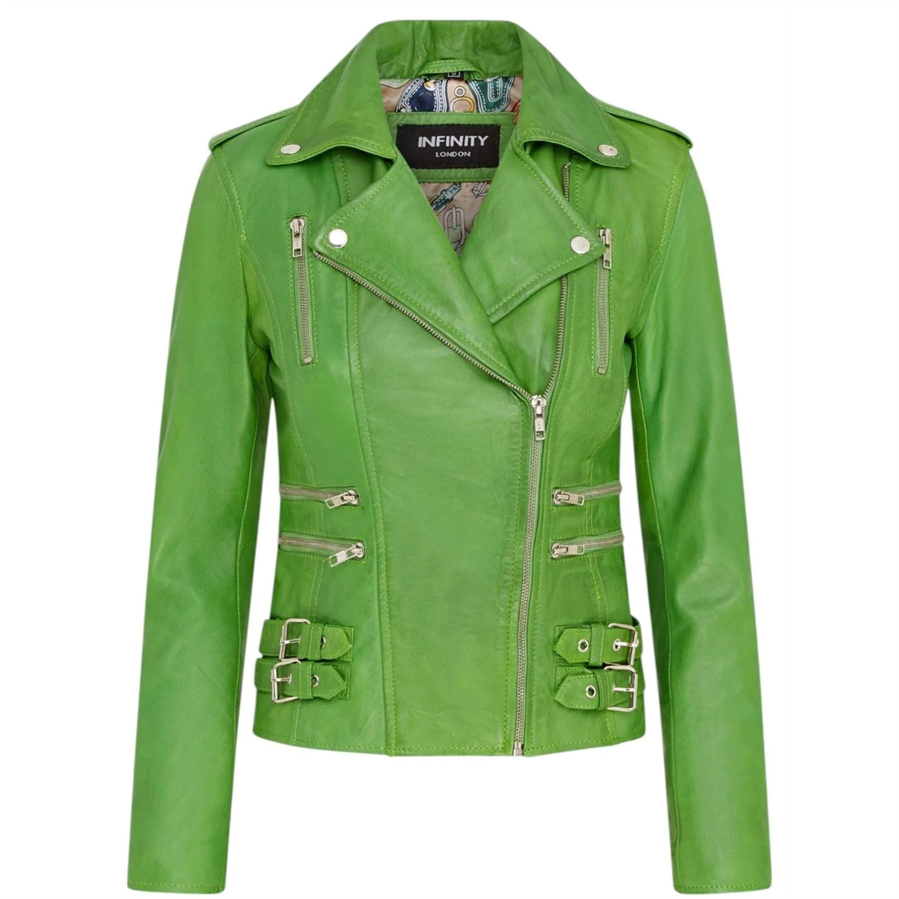 Women's Real Lamb Nappa Leather Vintage Biker Jacket