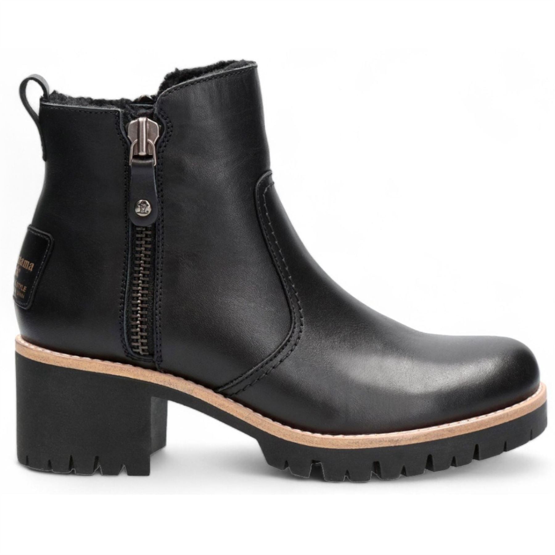 Trav B2 - Women's Black Side Zipped Leather Ankle Boots