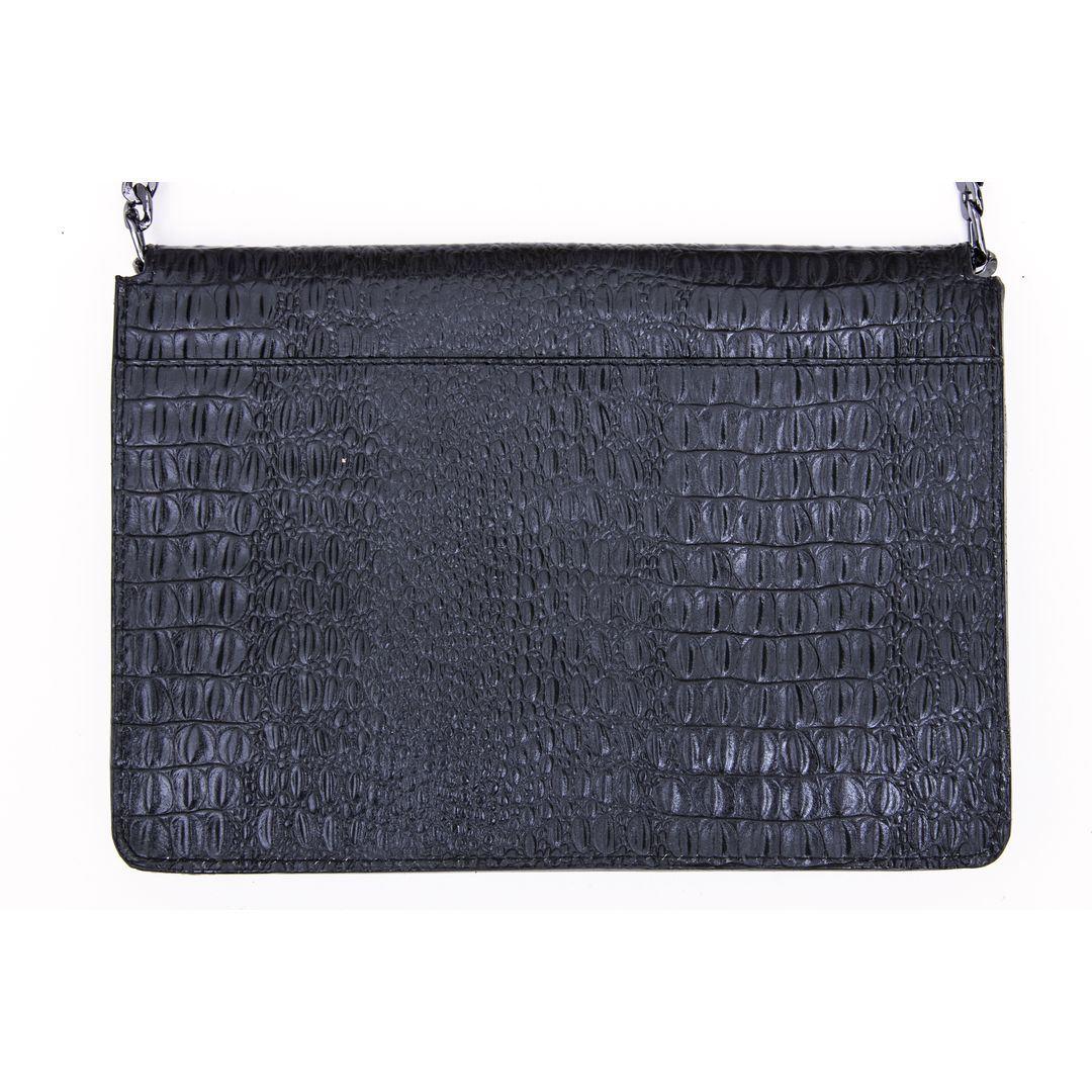 Womens Real Leather Buckle Hide Clutch Shoulder Bag Metal Chain Cross Body - Knighthood Store