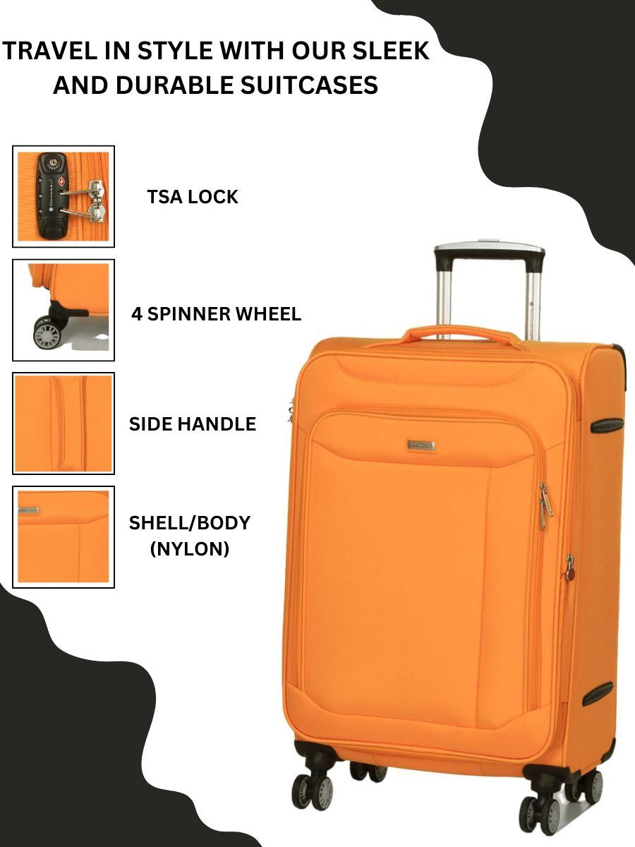 Soft Suitcase Dual 4-Wheel Spinners Expandable Luggage