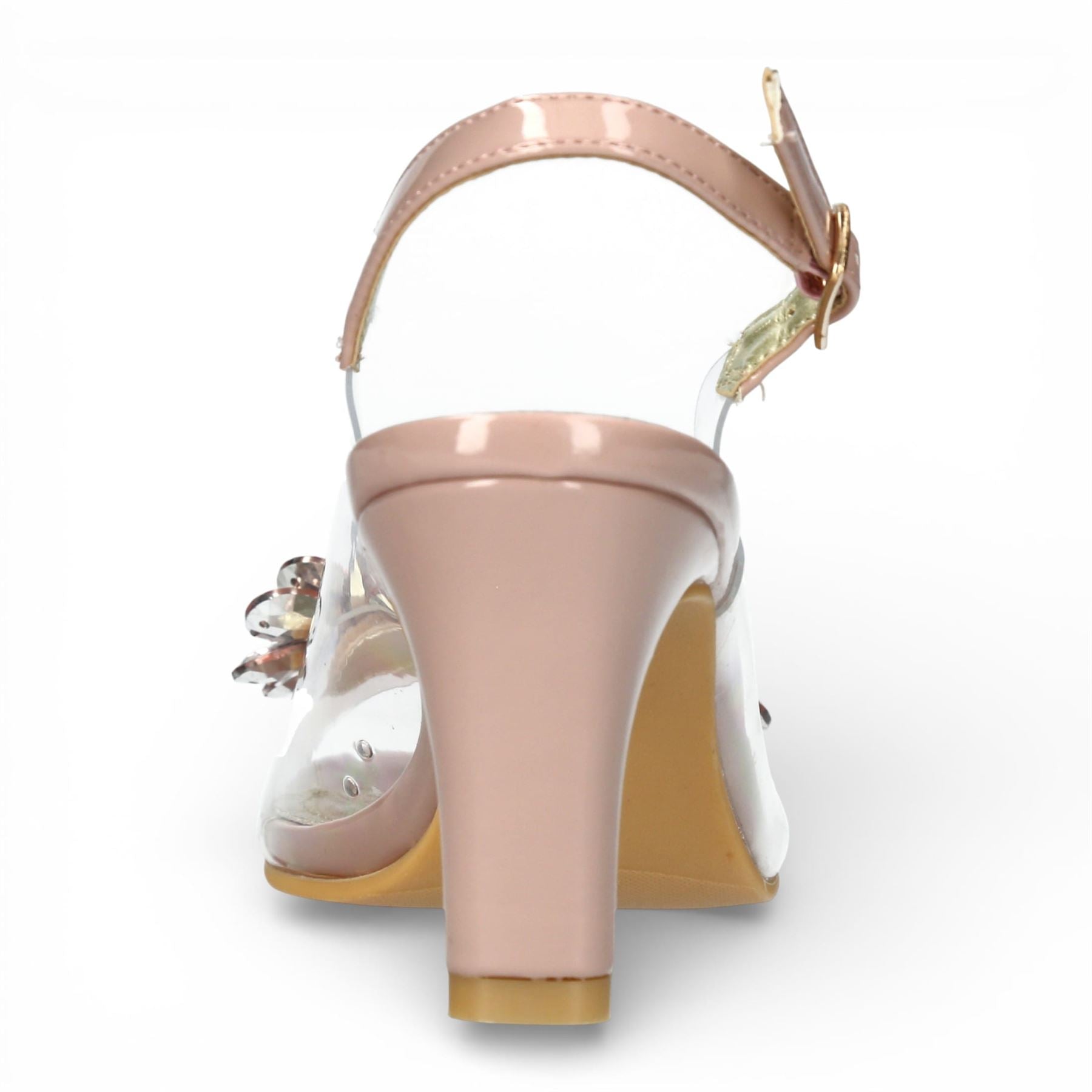 Mira 05 - Women’s Clear Rose Pink Slip-On Heel Sandals