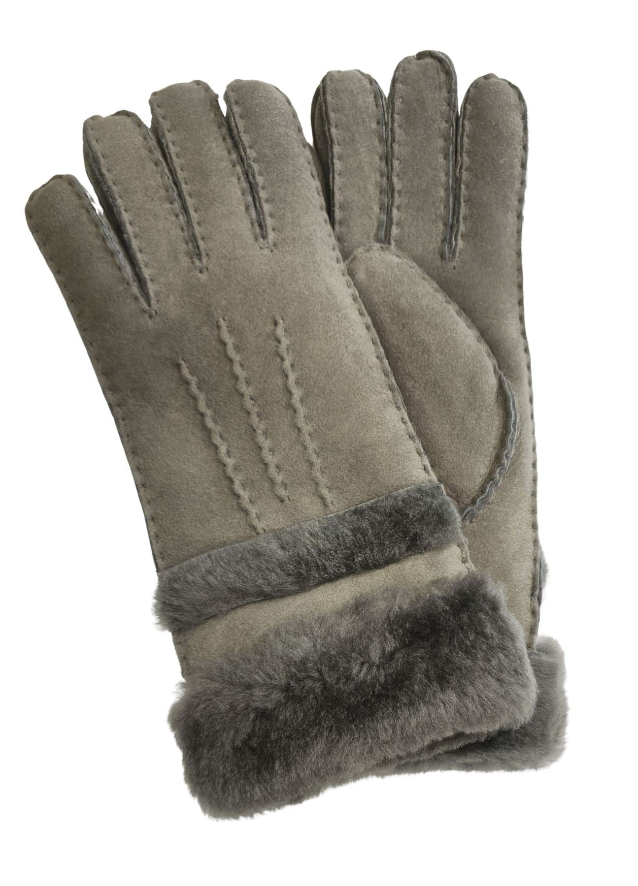 Women’s Plush Cuff Suede Leather Gloves