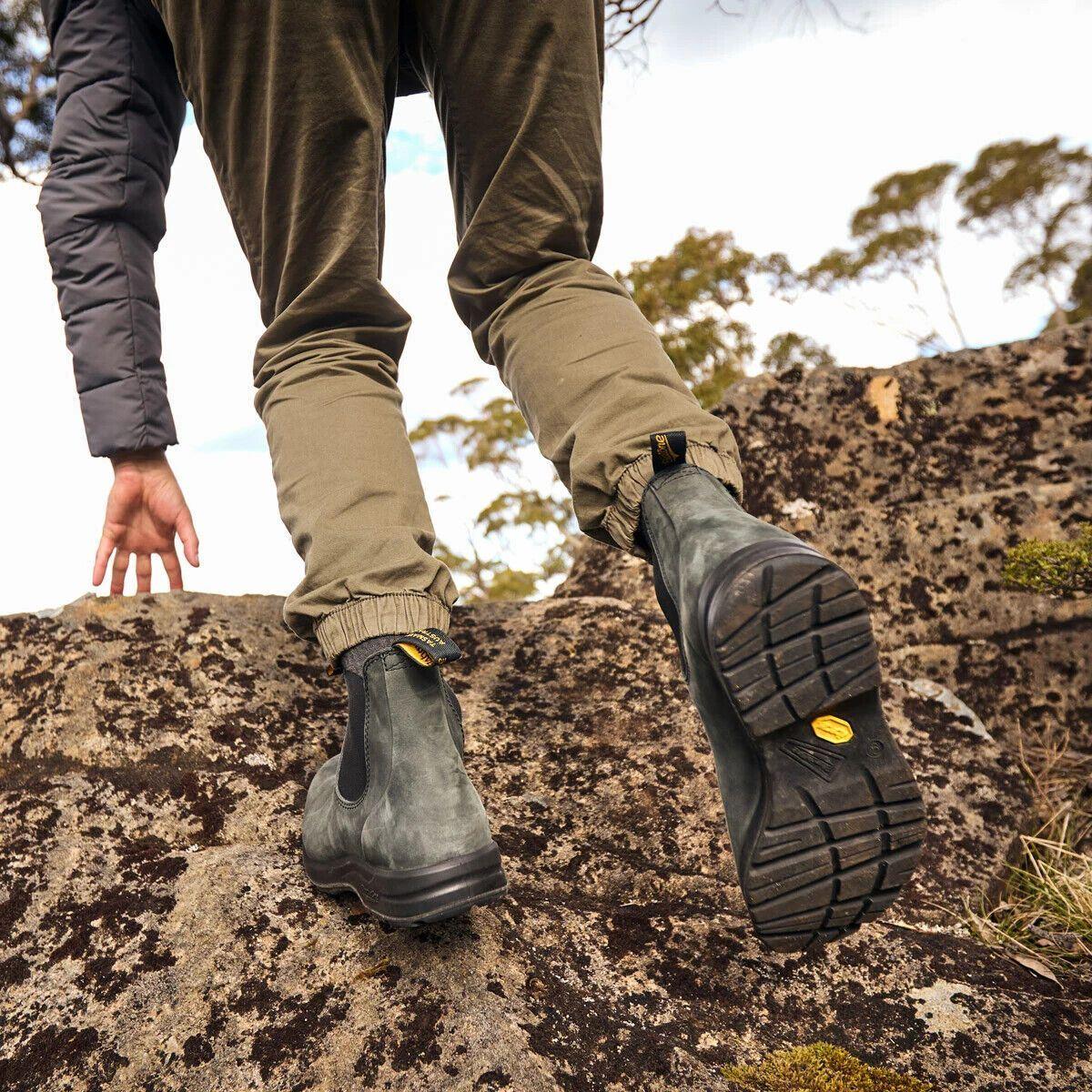 Blundstone 2055 Rustic Black Vintage Leather Chelsea Terrain Boots Slip On Retro - Knighthood Store