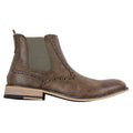 Mens Brogue Boots Zip Slip On 1920s Classic Retro Gatsby Blinders Leather - Knighthood Store