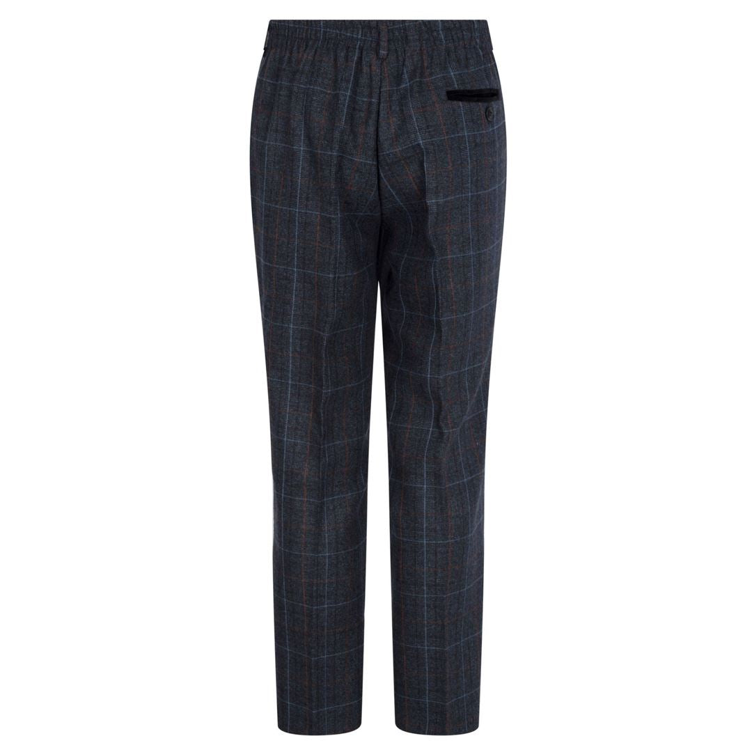 Boys Navy Blue 3 Piece Tweed Suit Herringbone Wine Vintage Retro