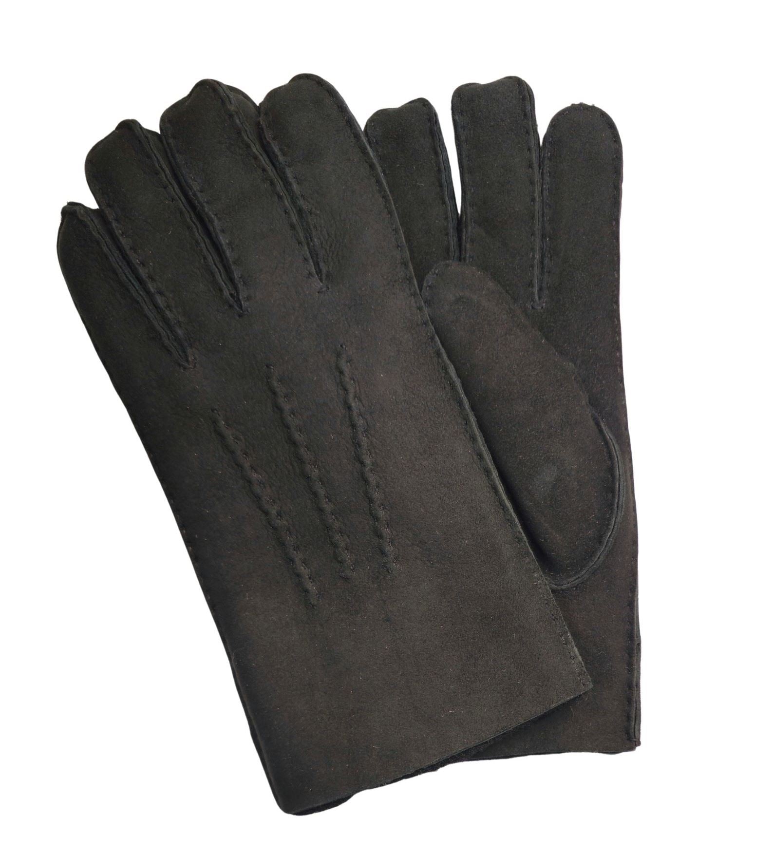 Men’s Sheepskin Suede Leather Wool Lining Gloves
