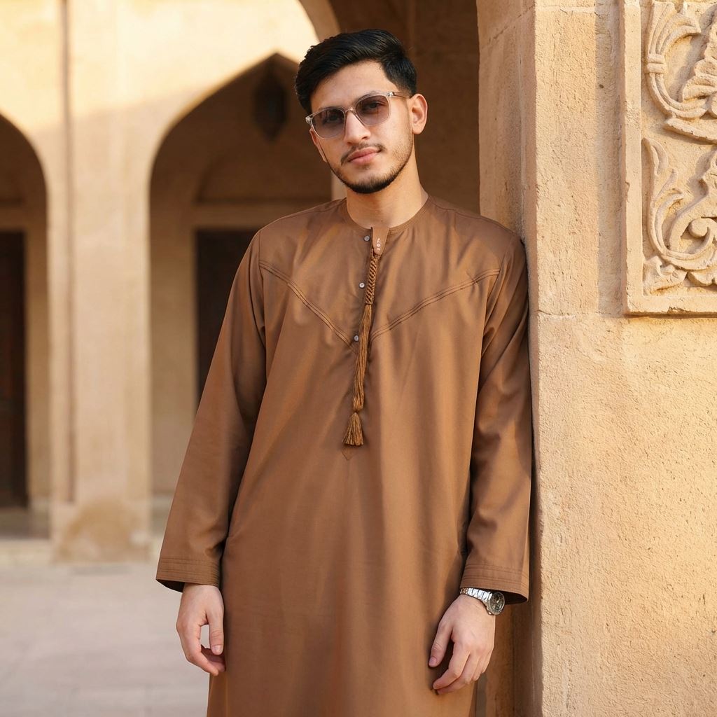 HM11 - Men's Emirati Omani Bobble Button Thobe