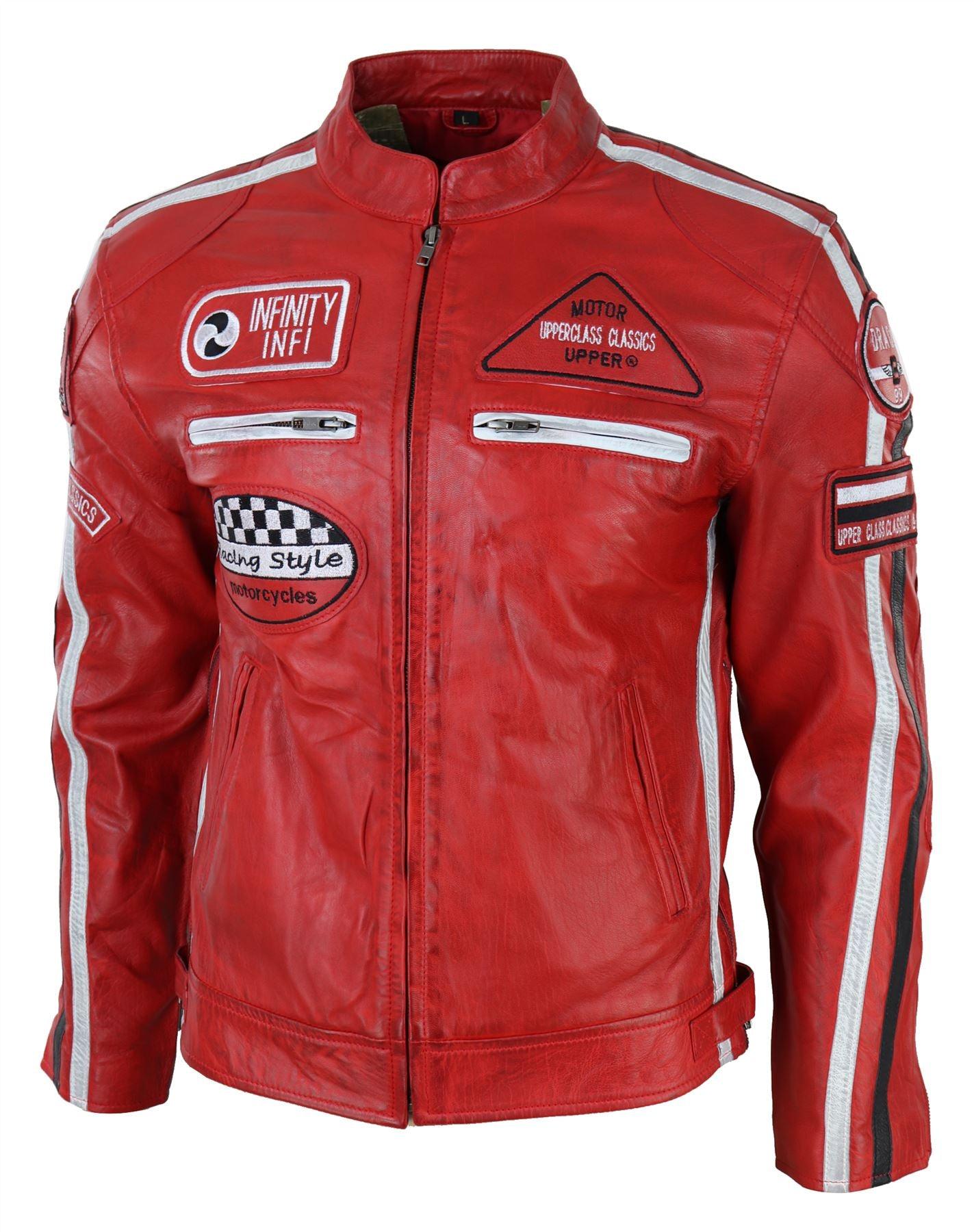 Men's Zipped Biker Leather Jacket | Infinity - Knighthood Store