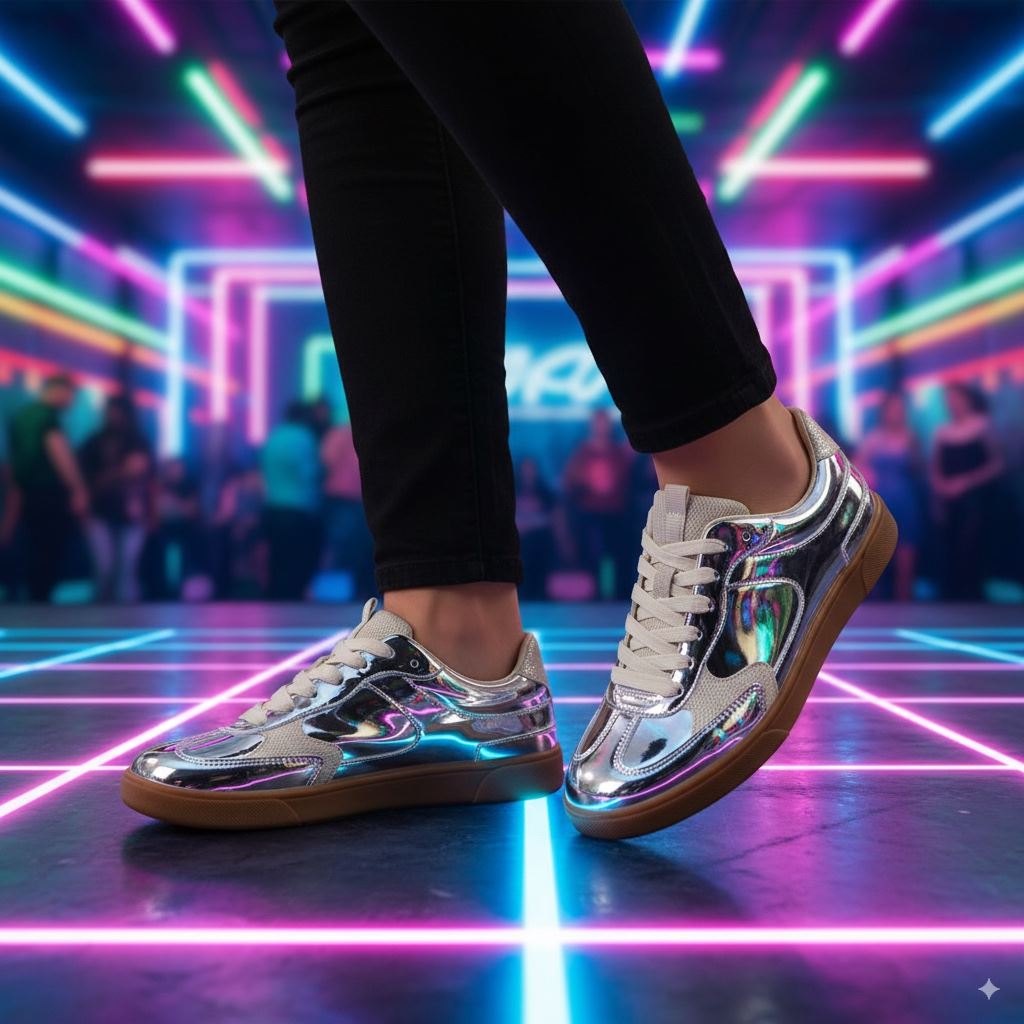 Tastic - Women's Silver Lace-Up Sneakers