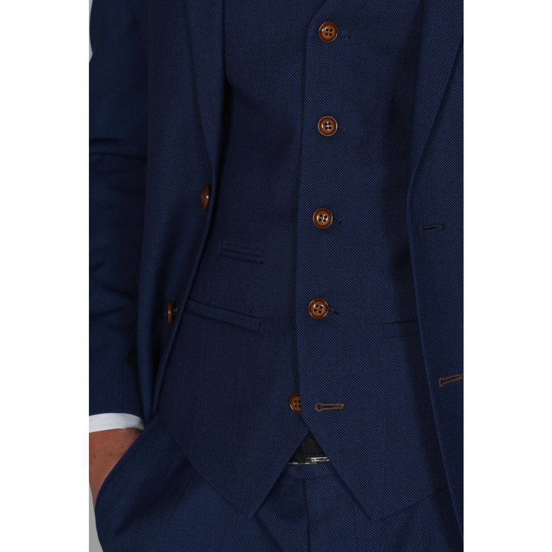 Mayfair- Men's Plain Blue Waistcoat Prom Wedding Office