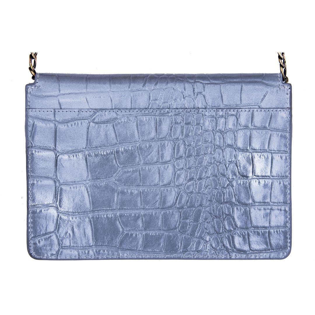 Womens Real Leather Buckle Hide Clutch Shoulder Bag Metal Chain Cross Body - Knighthood Store