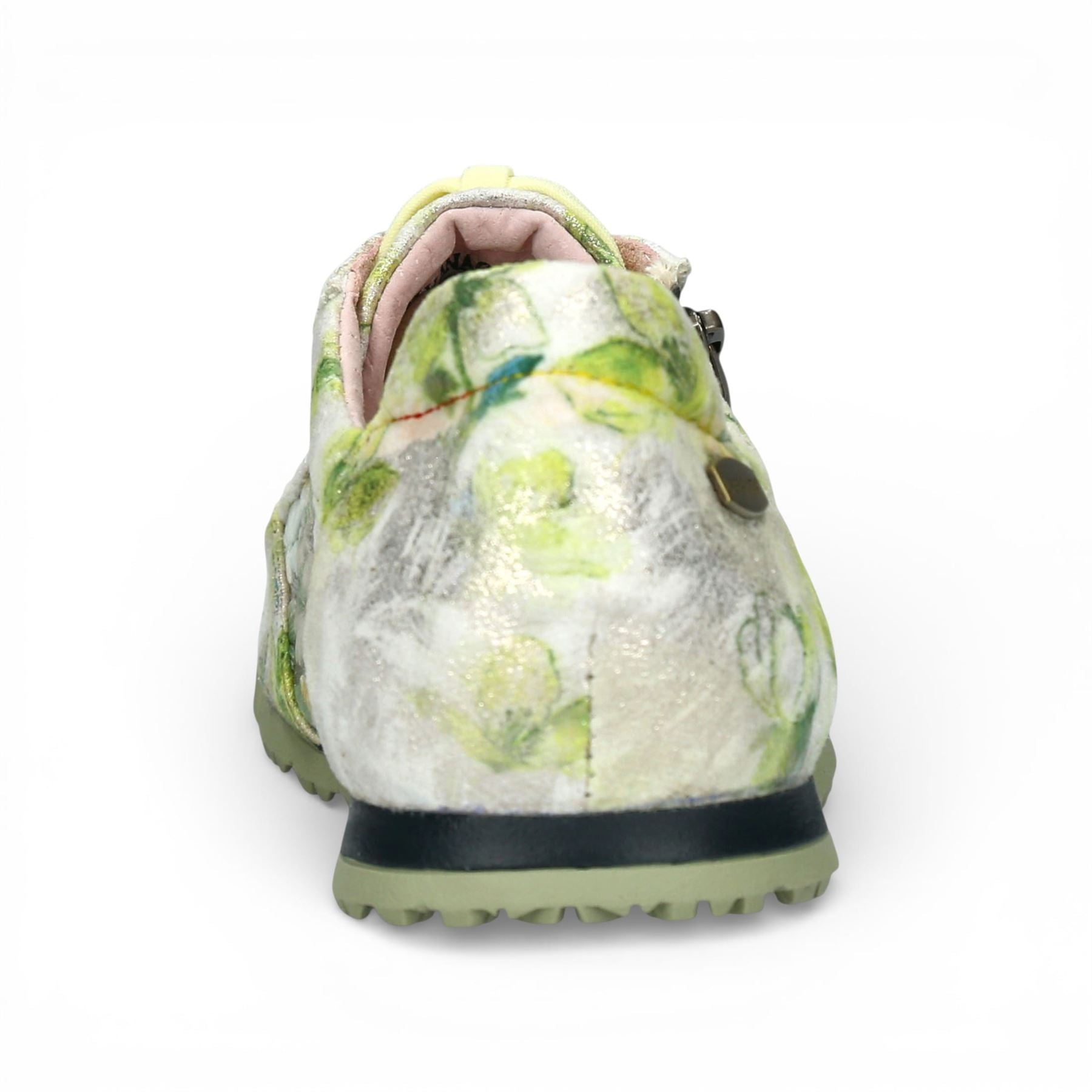 Tivanao 05 - Women's Yellow Floral Leather Sneakers