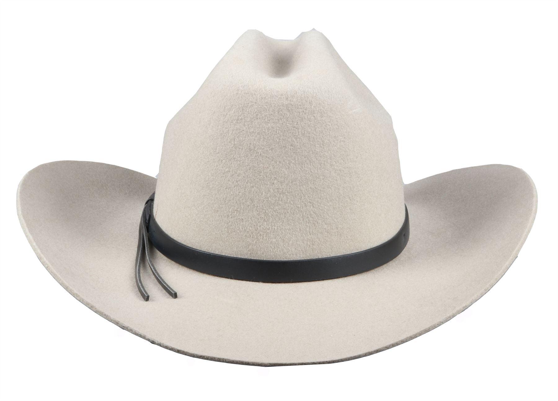 Men's Cowboy Hat 100% Wool Felt Wide Brim Fedora Western Cap - Knighthood Store