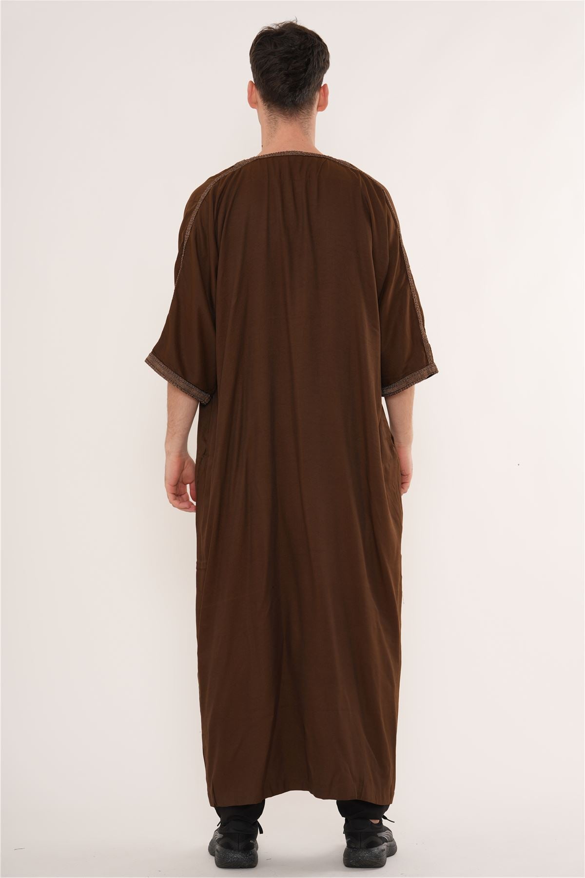 Men's Half Sleeve Embroidery Moroccan Thobe