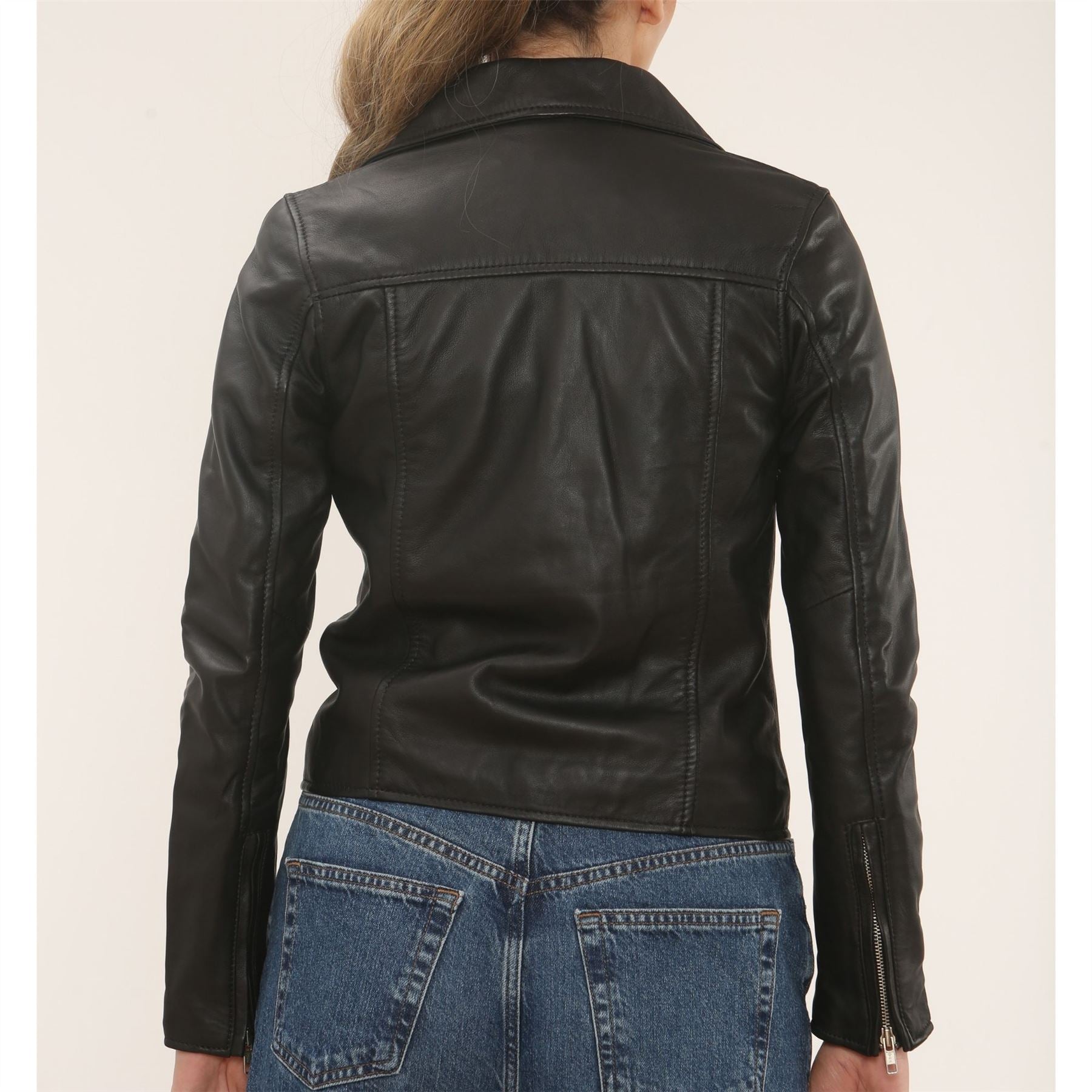 Women's Real Leather Brando Style Biker Jacket